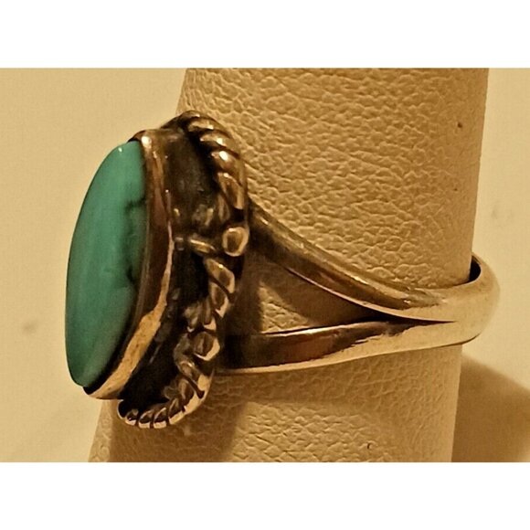 Native American Navajo Turquoise Ring 925 s8 (1348) - Picture 2 of 3